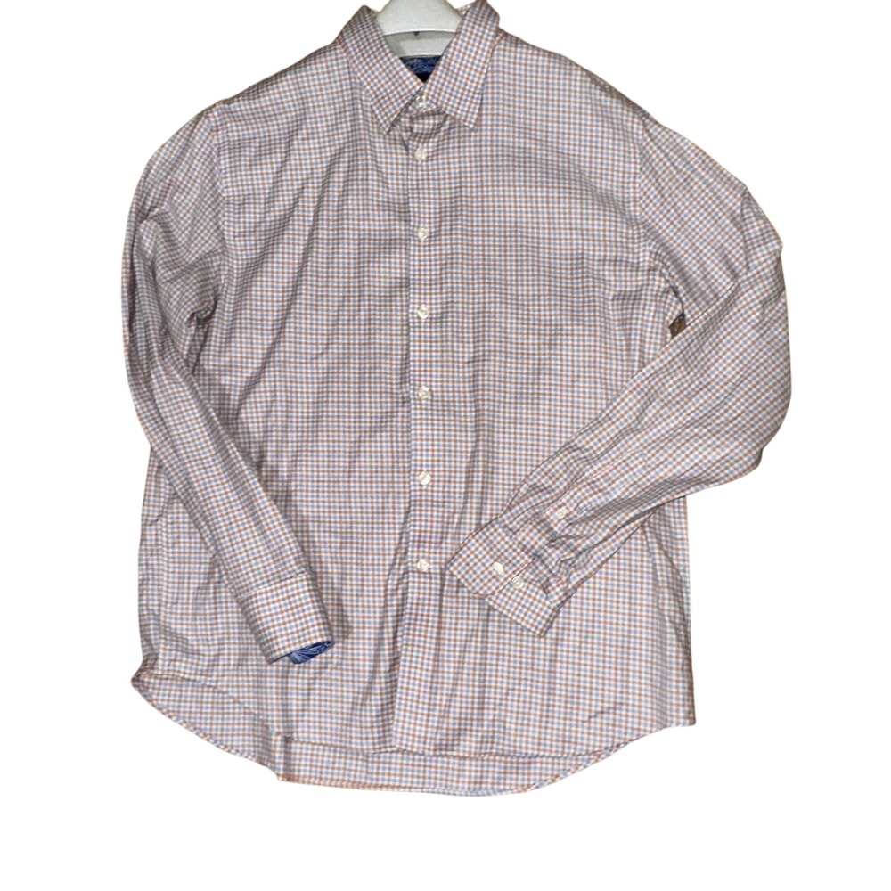 Egara Modern Fit Stretch Non Iron Plaid‎ Button Down Shirt XL